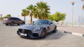 gris Mercedes Benz AMG GTS 2018 for rent in Dubai 1